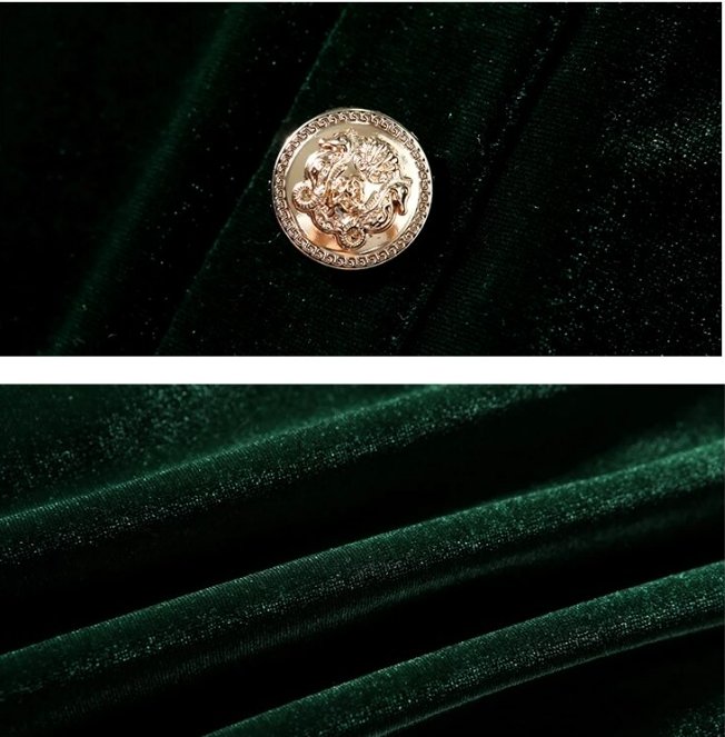 Zielona Aksamitna Sukienka Vintage Z Lat 40. XX Wieku