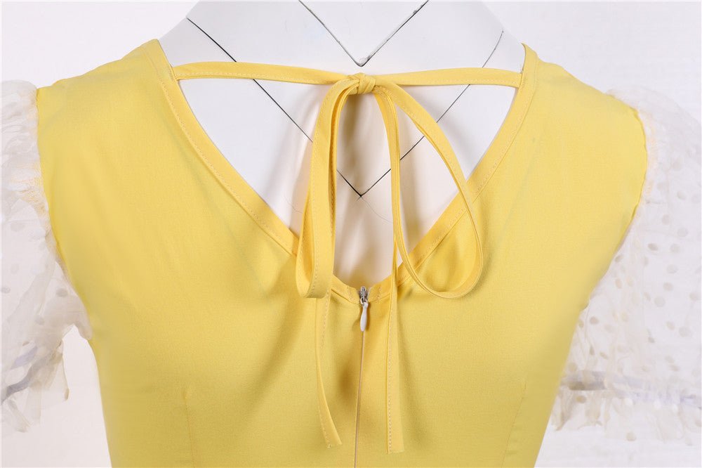 Żółta Sukienka Vintage Z Lat 50