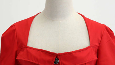 Czerwona Sukienka Vintage Z Lat 50