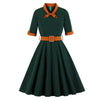 Jesienna Sukienka Vintage Zielona