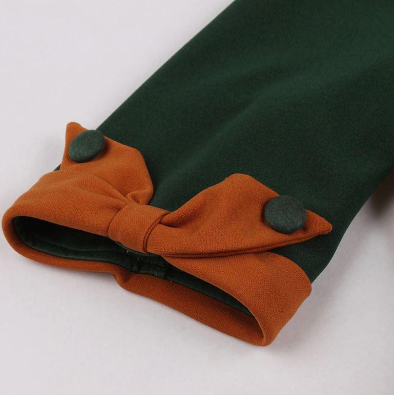 Jesienna Sukienka Vintage Zielona