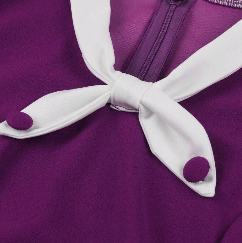 Fioletowa Jesienna Sukienka Vintage