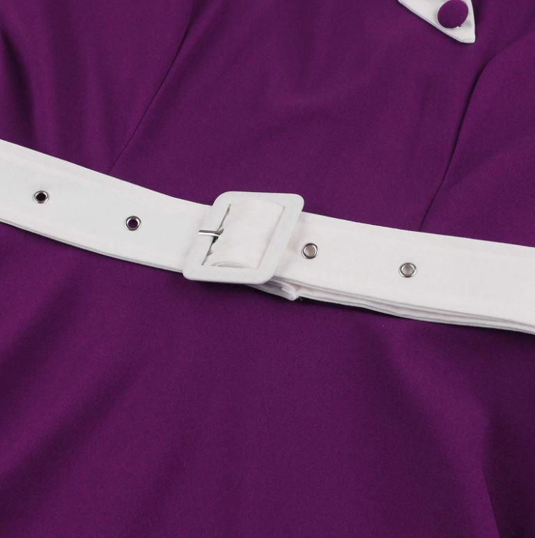 Fioletowa Jesienna Sukienka Vintage