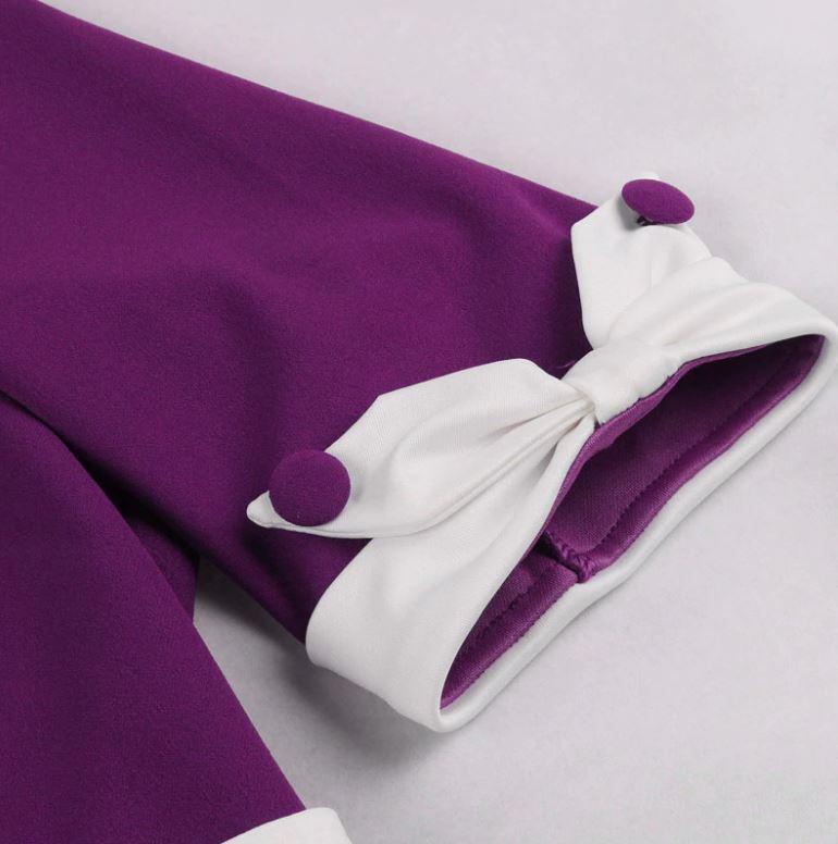 Fioletowa Jesienna Sukienka Vintage