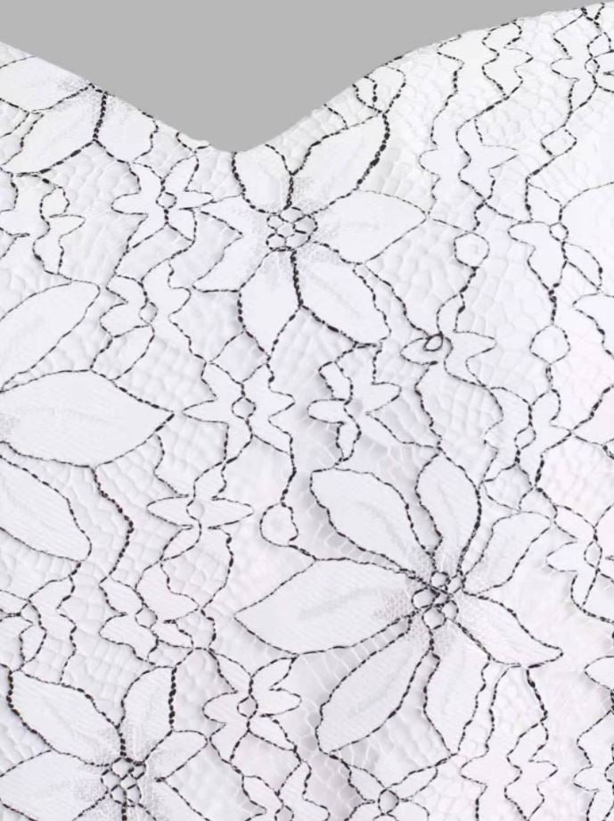 Biała Haftowana Sukienka W Stylu Vintage