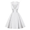 Biała Sukienka Rockabilly W Stylu Vintage