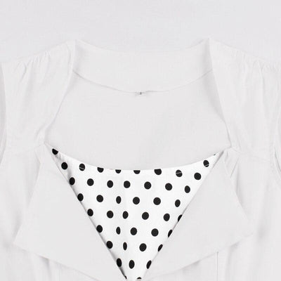 Biała Sukienka Rockabilly W Stylu Vintage