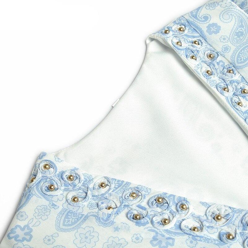 Niebieska Sukienka W Stylu Vintage