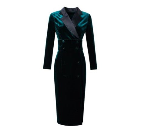 Zielona Dobrej Jakości Sukienka Vintage