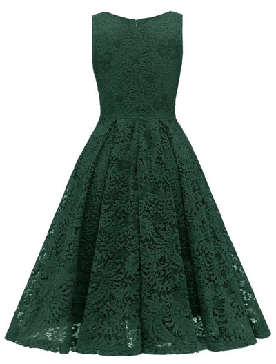 Haftowana Sukienka Vintage Zielona