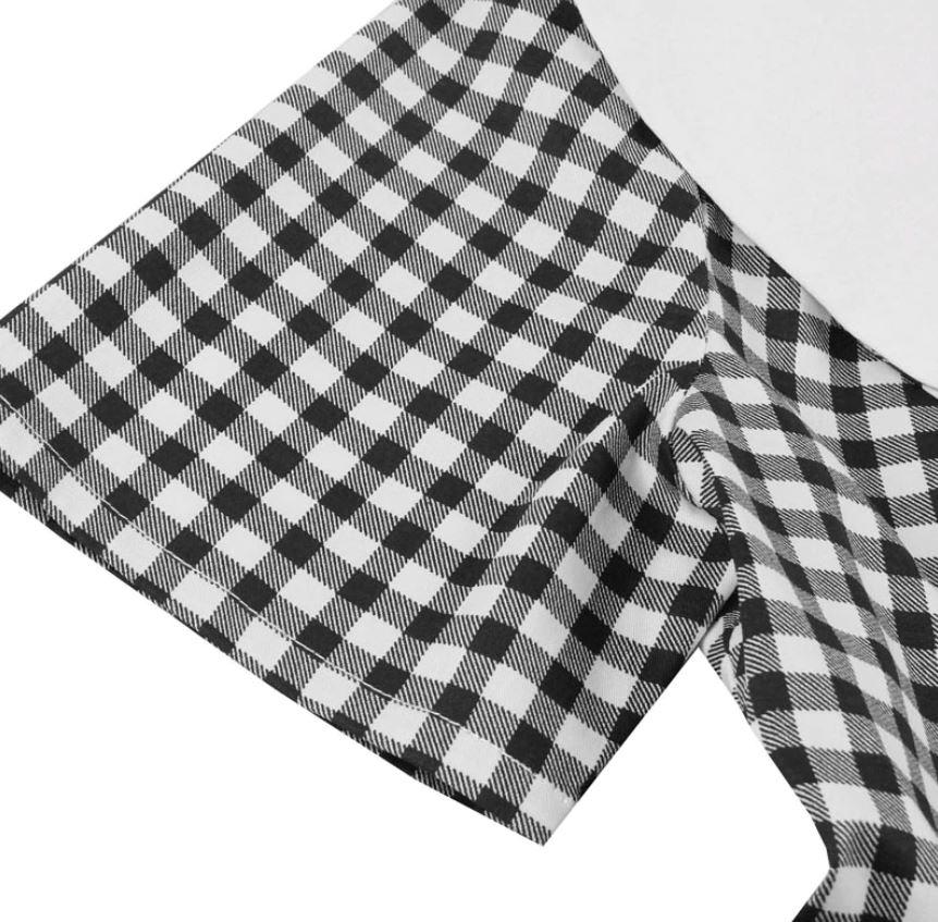 Czarna Sukienka Vintage W Kratę