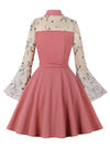 Różowa Sukienka Z Kołnierzykiem Piotruś Pan W Stylu Vintage
