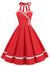 Czerwona Sukienka W Kropki Z Okrągłym Dekoltem W Stylu Vintage