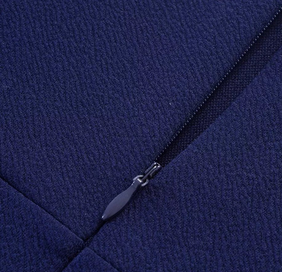 Granatowa Sukienka Ołówkowa W Stylu Vintage