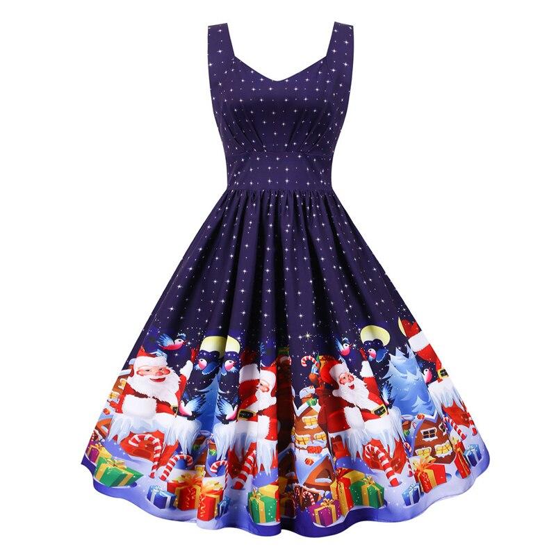 Granatowa Sukienka Świąteczna W Stylu Vintage