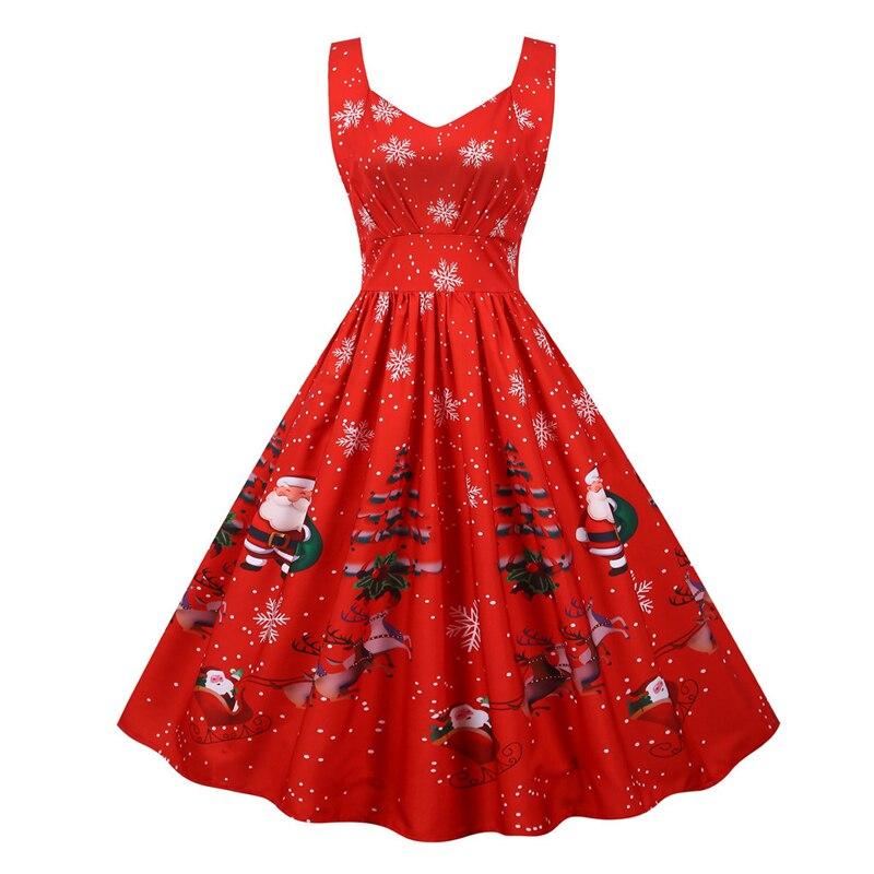 Vintage Czerwona Sukienka Świąteczna