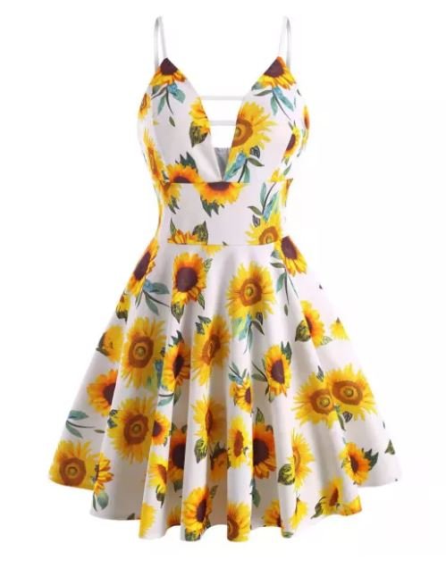 Sukienka Vintage Z Pół Ramiączkami