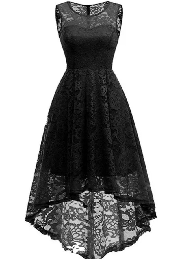 Czarna Koronkowa Sukienka Vintage Z Lat 50