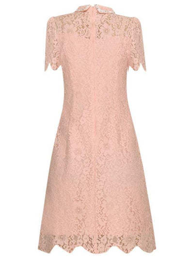 Różowa Koronkowa Sukienka Vintage