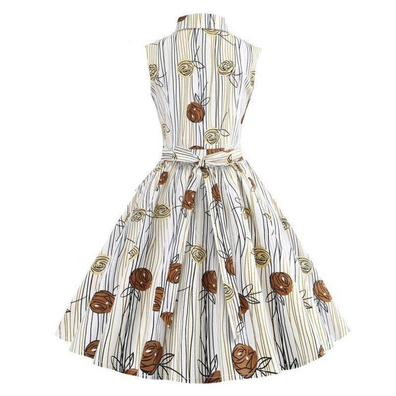 Sukienka W Stylu Vintage Bez Rękawów