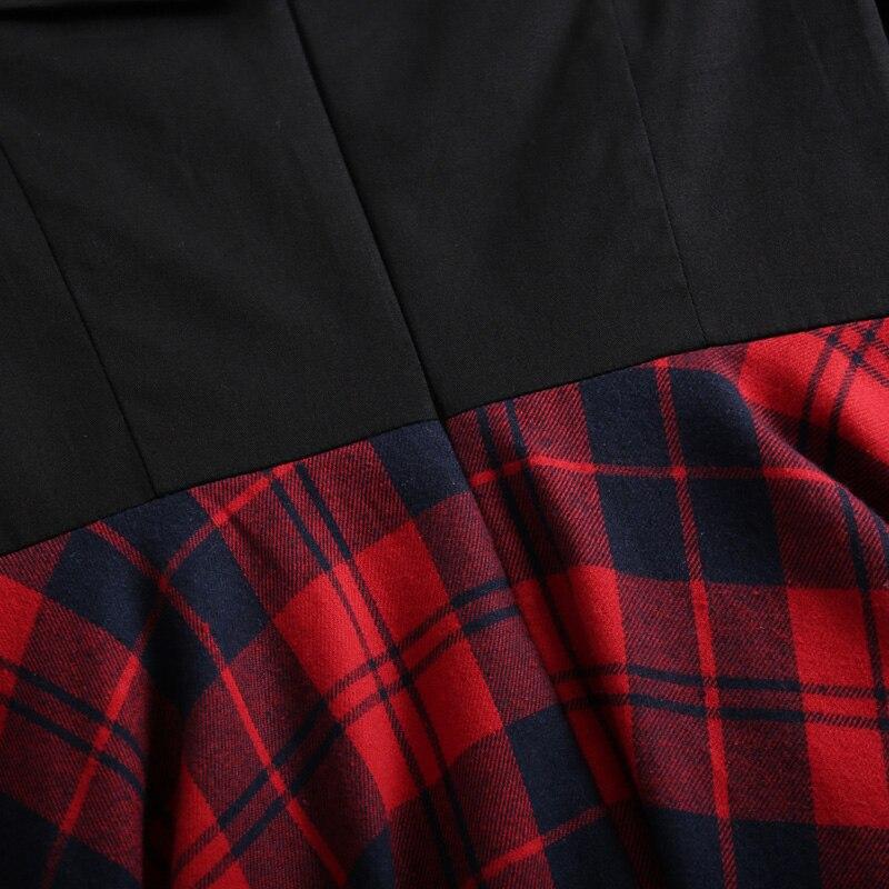 Sukienka Vintage Z Odsłoniętymi Ramionami W Szkocką Kratę