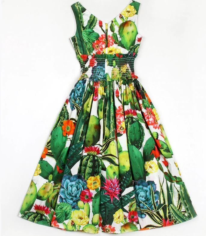 Damska Bawełniana Sukienka W Stylu Vintage