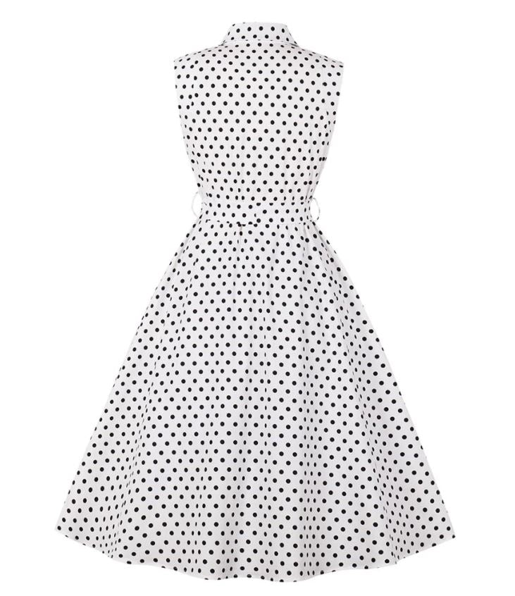 Damska Czarno-Biała Sukienka Vintage