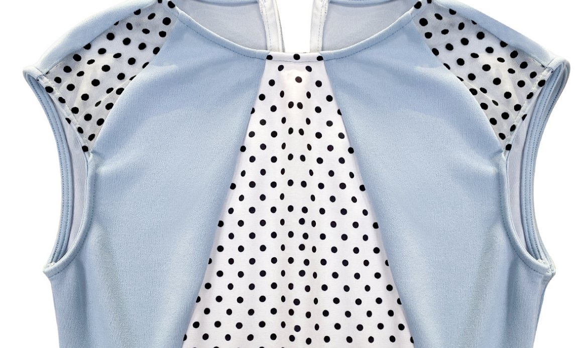 Damska Sukienka W Stylu Vintage  Niebieskie Kropki