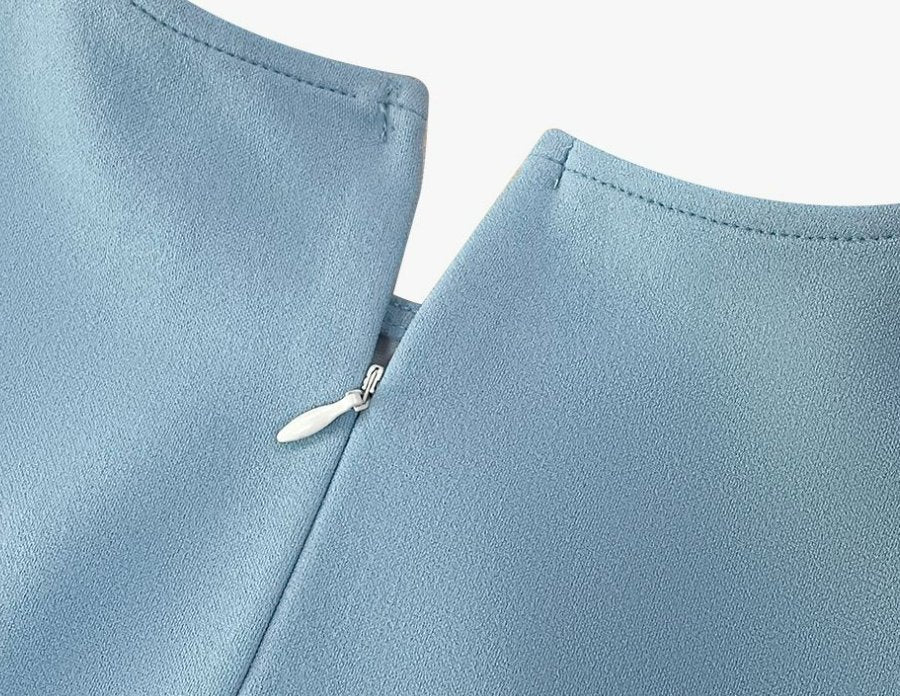 Damska Sukienka W Stylu Vintage  Niebieskie Kropki