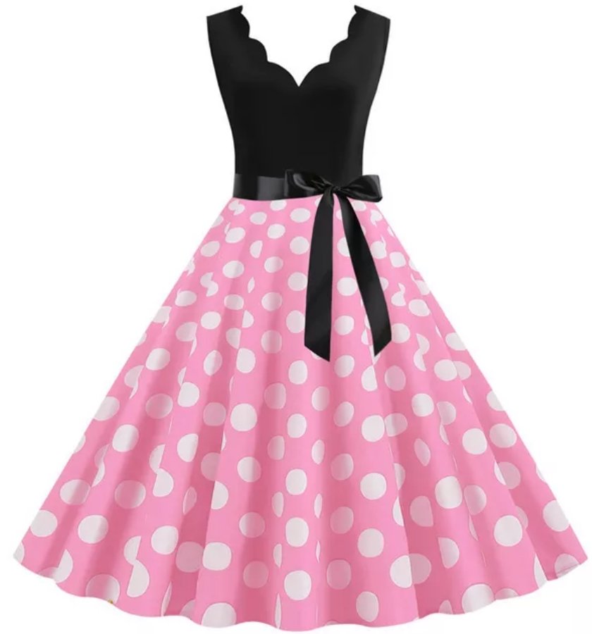 Damska Sukienka W Stylu Vintage  Różowy