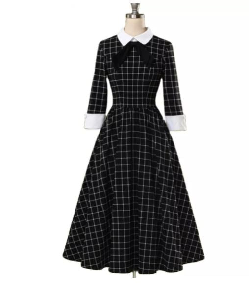 Jesienna Formalna Sukienka W Stylu Vintage