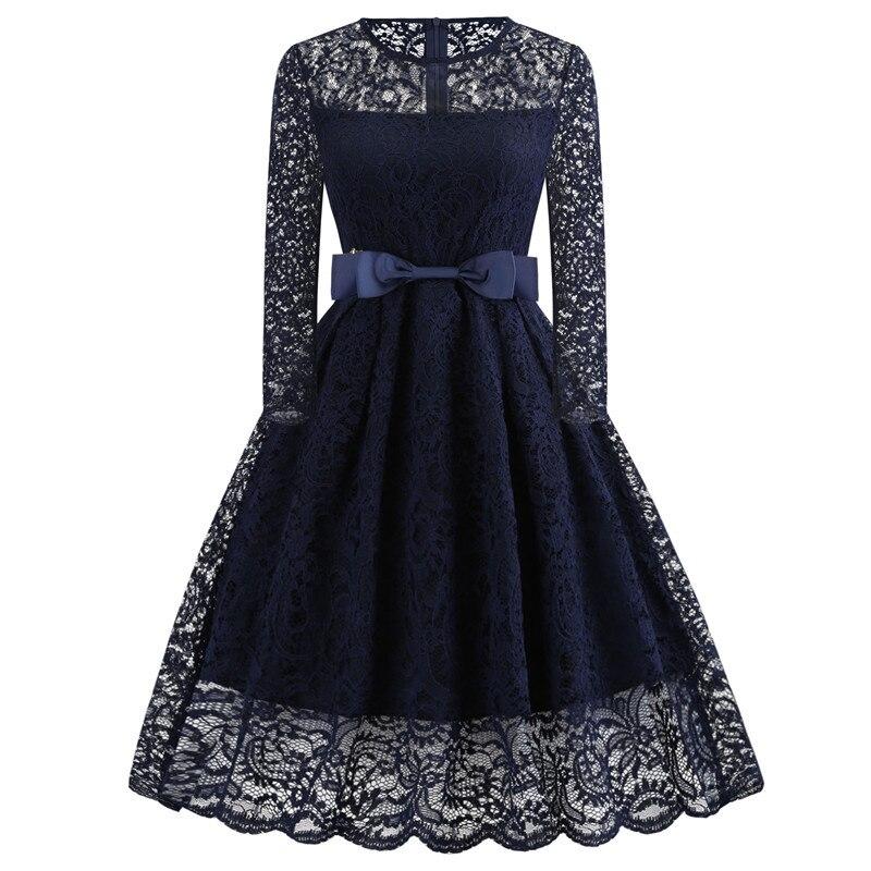 Granatowa Sukienka Galowa W Stylu Vintage
