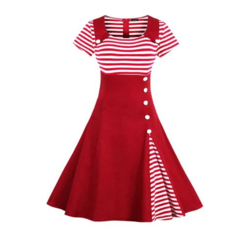 Czerwona Sukienka Vintage Z Lat 50. Plus Size