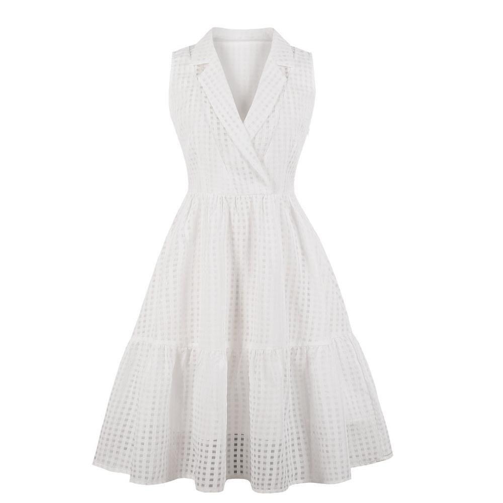 Biała Sukienka Vintage Plus Size