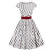 Biała Sukienka Vintage Plus Size Z Paskiem