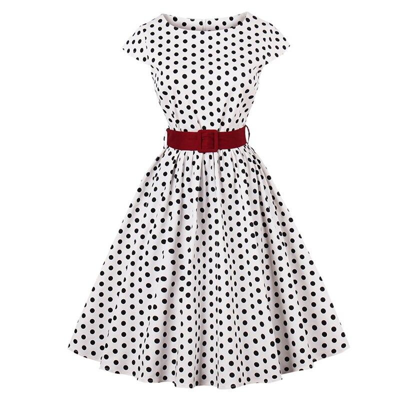 Biała Sukienka Vintage Plus Size Z Paskiem