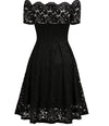 Czarna Haftowana Sukienka Plus Size W Stylu Vintage