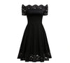 Czarna Haftowana Sukienka Plus Size W Stylu Vintage
