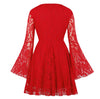 Czerwona Haftowana Sukienka Plus Size W Stylu Vintage