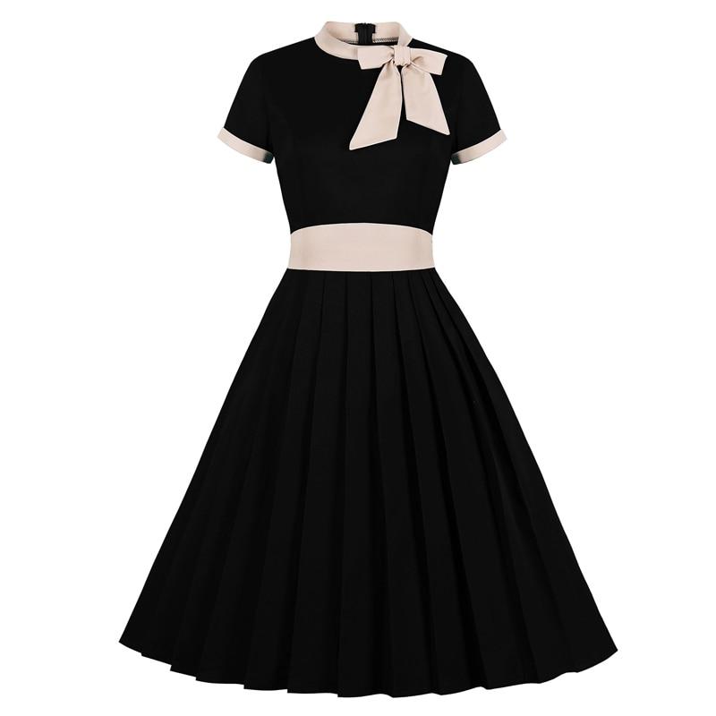 Szykowna Sukienka W Stylu Vintage Plus Size W Kolorze Czarnym