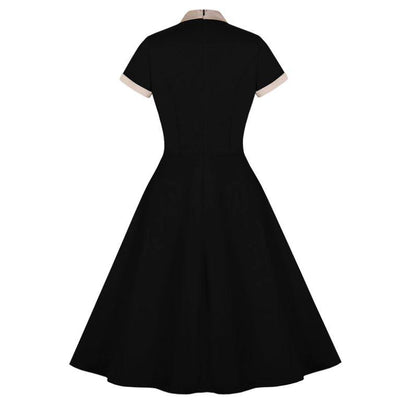 Szykowna Sukienka W Stylu Vintage Plus Size W Kolorze Czarnym
