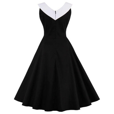 Szykowna Sukienka W Stylu Vintage Plus Size W Kolorze Czarnym