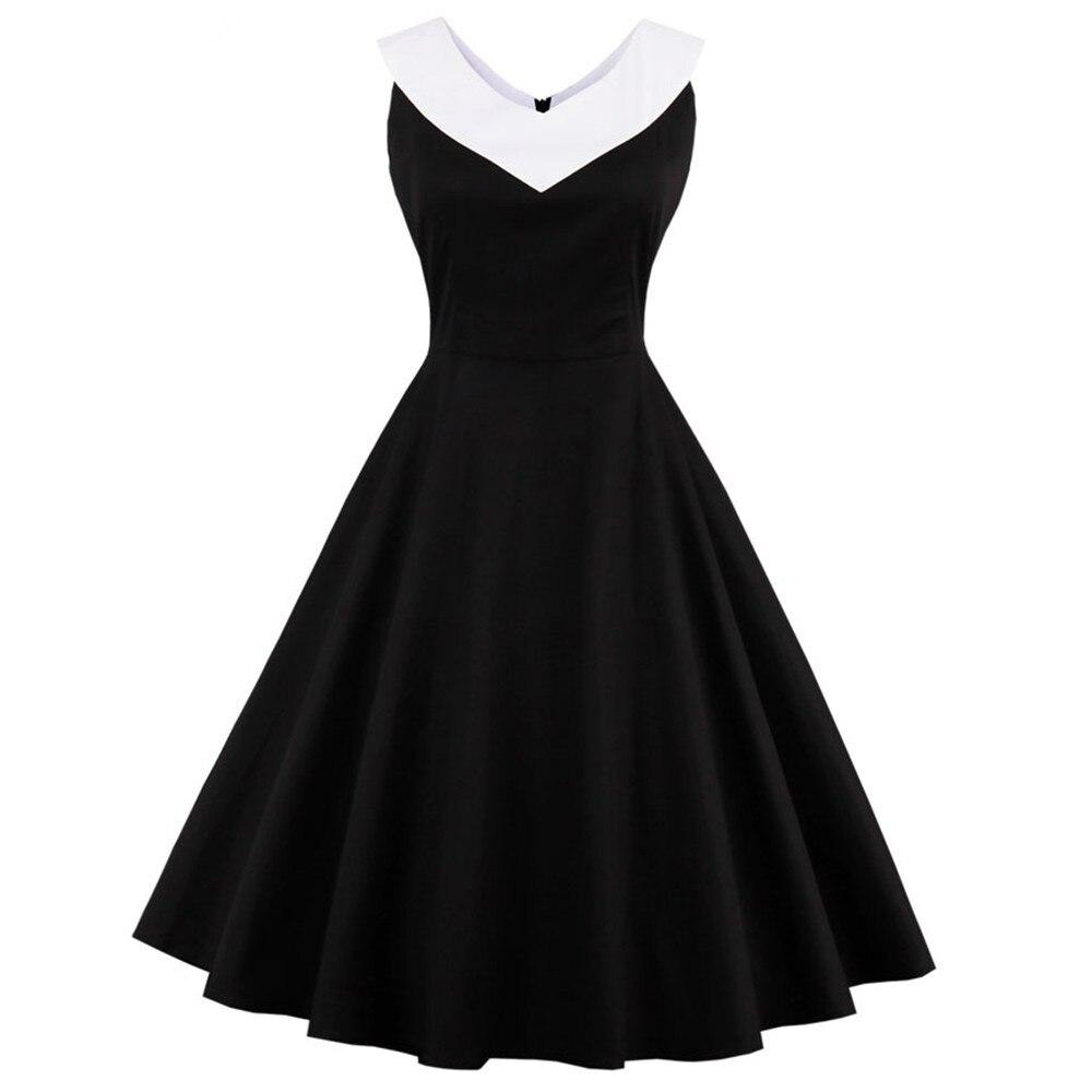 Szykowna Sukienka W Stylu Vintage Plus Size W Kolorze Czarnym
