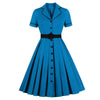 Sukienka Vintage Z Wyciętym Kołnierzem Plus Size