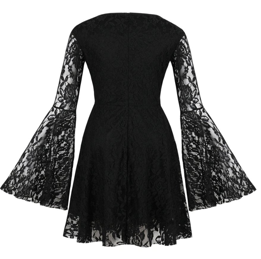 Czarna Koronkowa Sukienka Vintage Plus Size