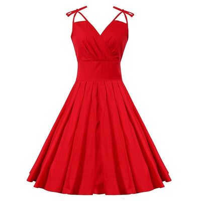 Czerwona Sukienka Glamour Z Lat 50