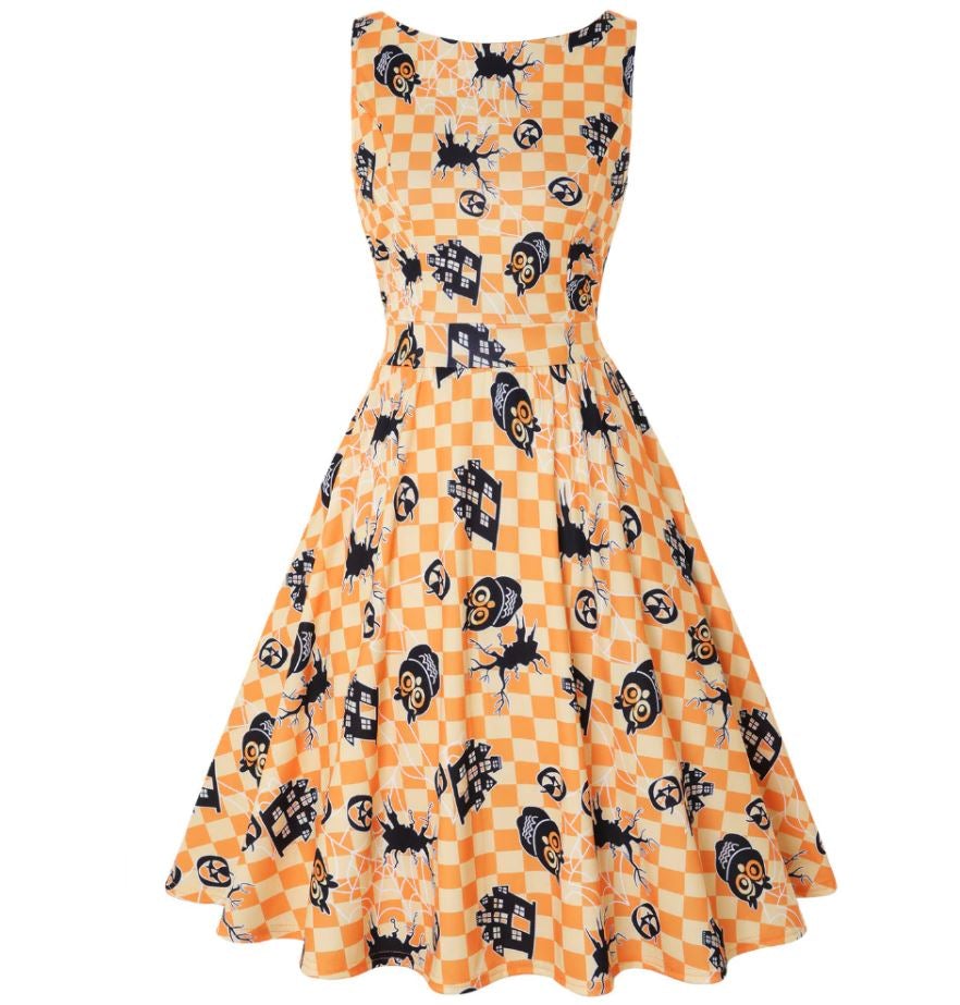 Halloweenowa Sukienka Vintage Plus Size