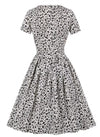 Biała Sukienka Vintage Plus Size Z Wysokim Stanem