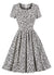 Biała Sukienka Vintage Plus Size Z Wysokim Stanem