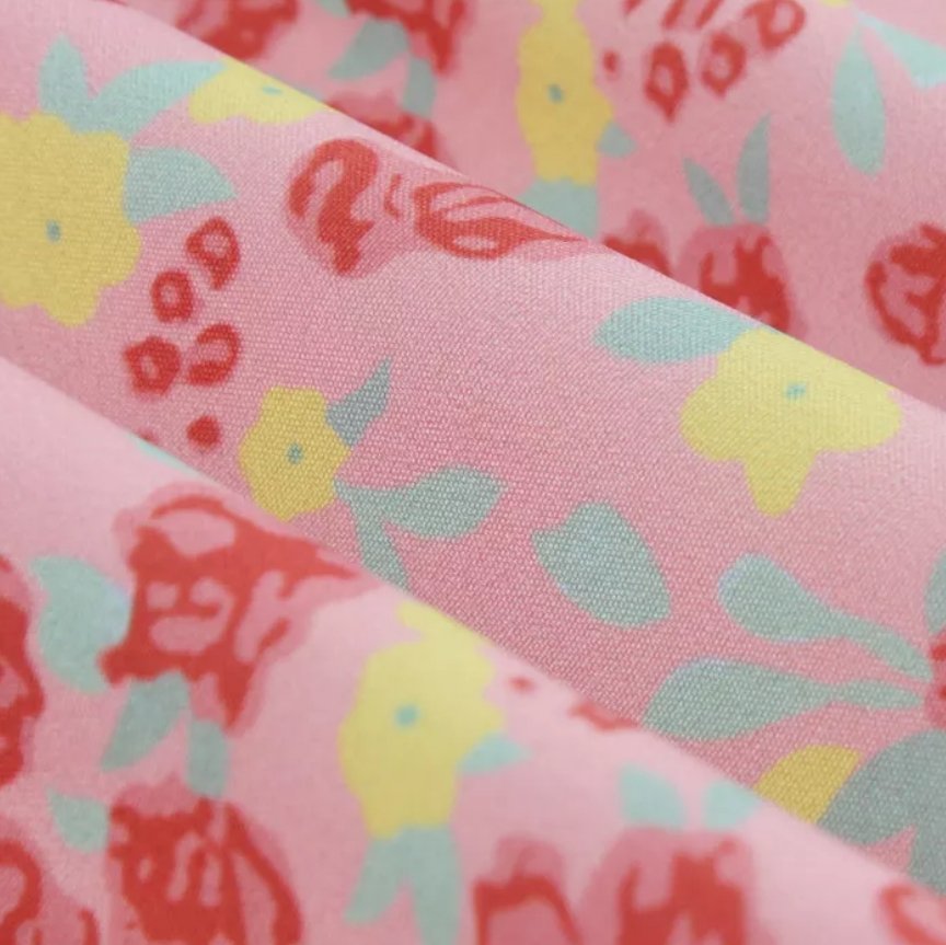 Różowa Sukienka Vintage Plus Size Z Wysokim Stanem